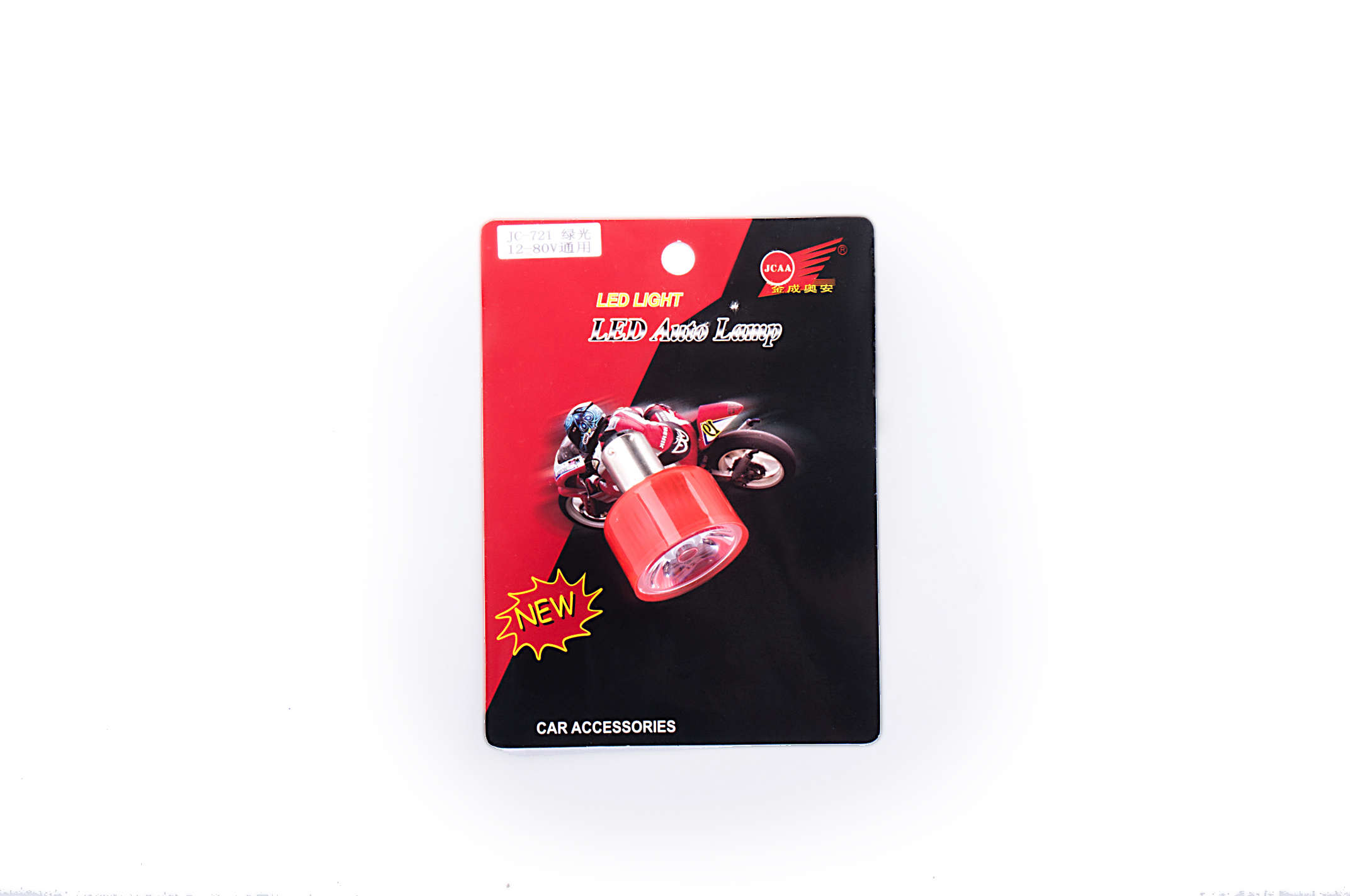 Лампа S25 (двухконтактная) 12V 80W (стоп, габарит) (красная, mod:JC-721) JCAA