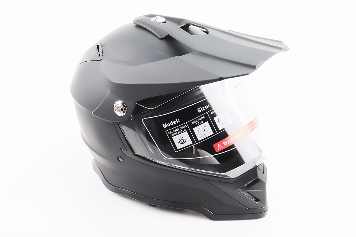 Шлем кроссовый эндуро/АТV со стеклом BLD-819-7 М (57-58см), ЧЕРНЫЙ матовый KS