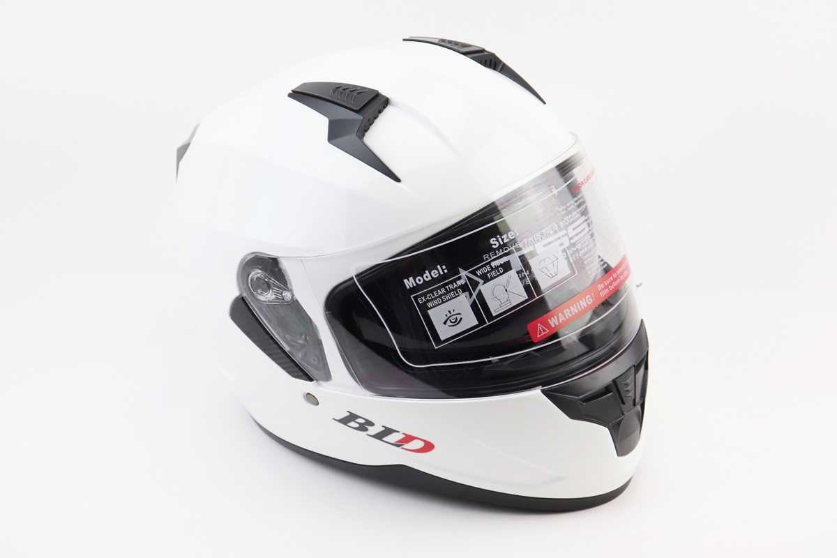 Шлем-интеграл +откидные очки BLD-M67 М (57-58см), БЕЛЫЙ глянец KS