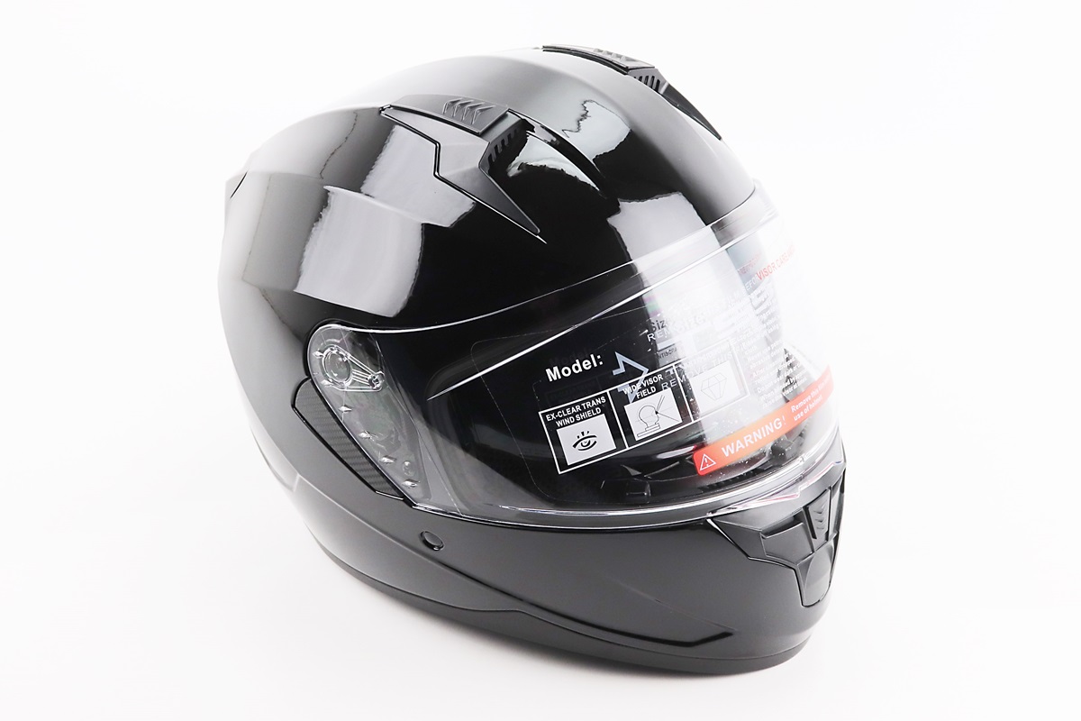 Шлем-интеграл +откидные очки BLD-M67 L (59-60см), ЧЕРНЫЙ глянец KS