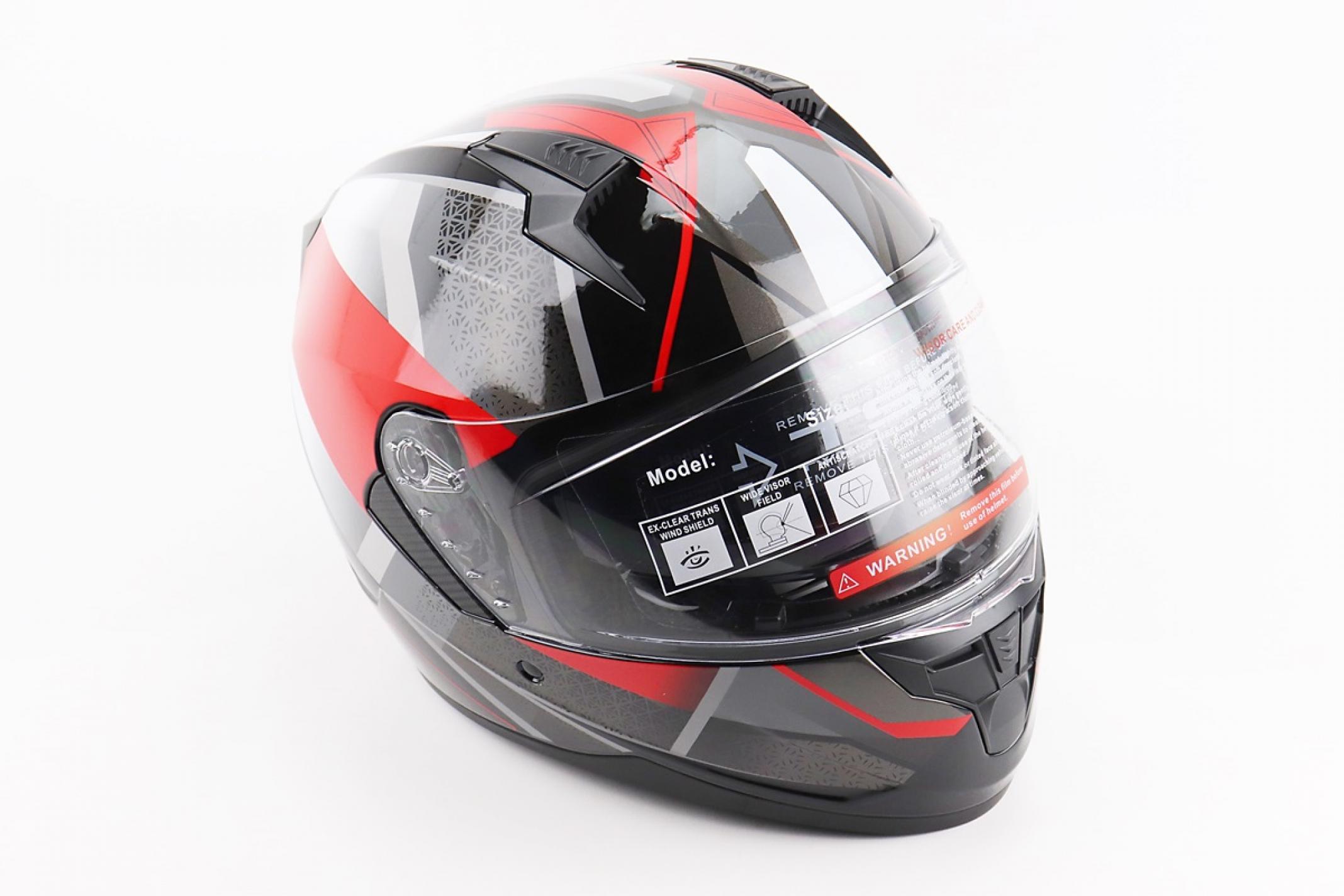 Шлем-интеграл +откидные очки BLD-M67 М (57-58см), ЧЕРНЫЙ/КРАСНО-СЕРЫЙ KS