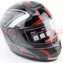 Шлем-интеграл BLD-M63 М (57-58см), ЧЁРНЫЙ глянец с красно-бело-серым рисунком KS