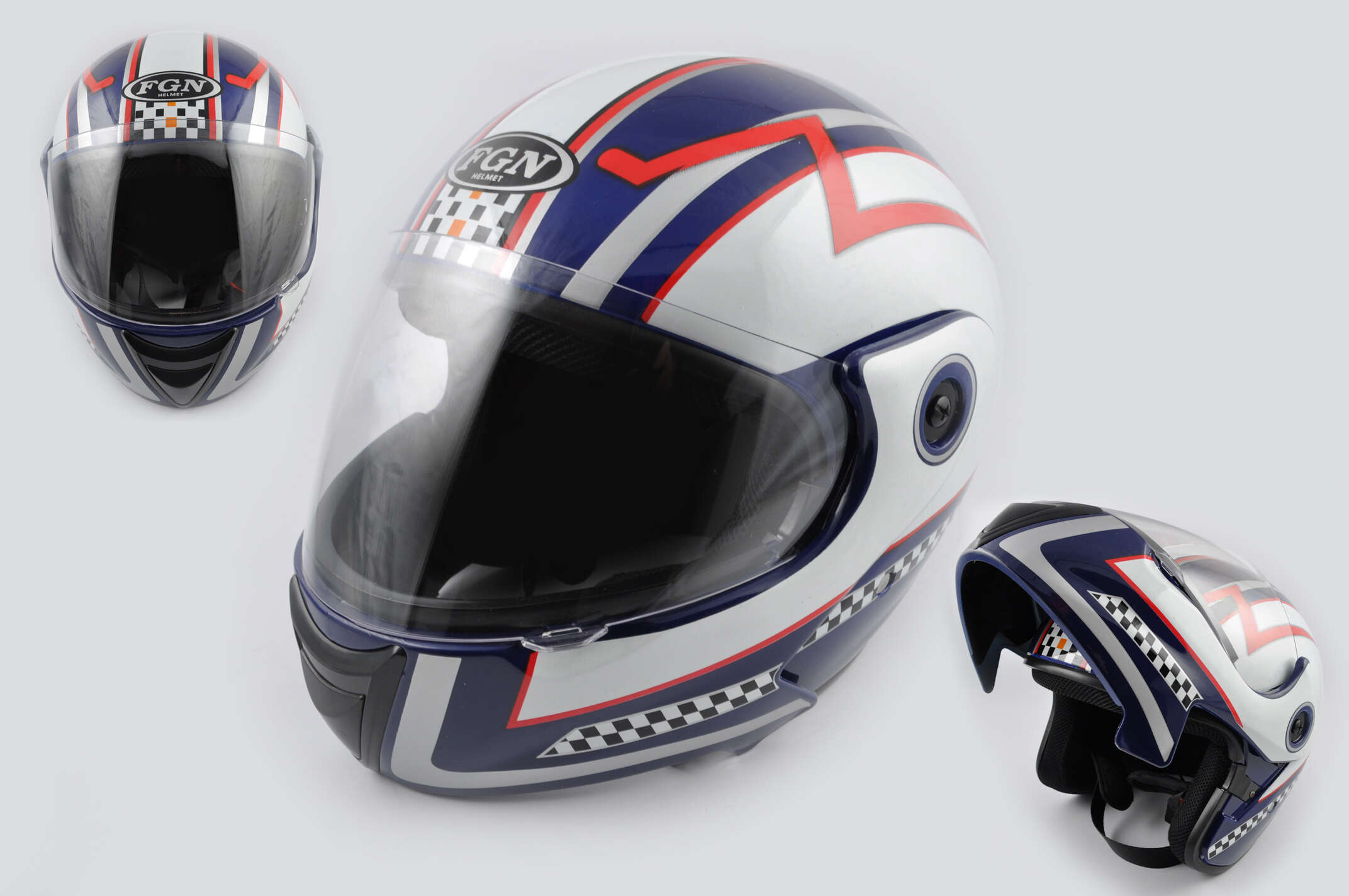 Шлем трансформер (mod:RACE) (size:L,синий) Ш80 FGN