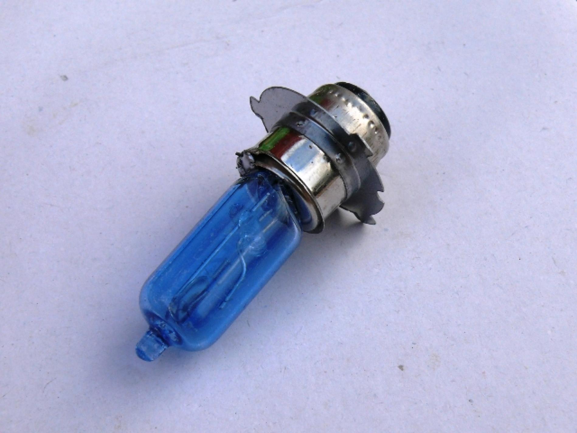 Лампа P15D-25-3 (3 уса) 12V 35W/35W (синяя) VDK