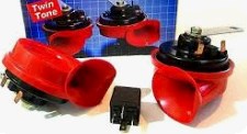 Сигналы (пара) улитка, 12V, крепление, реле (красные, в сборе) EVO