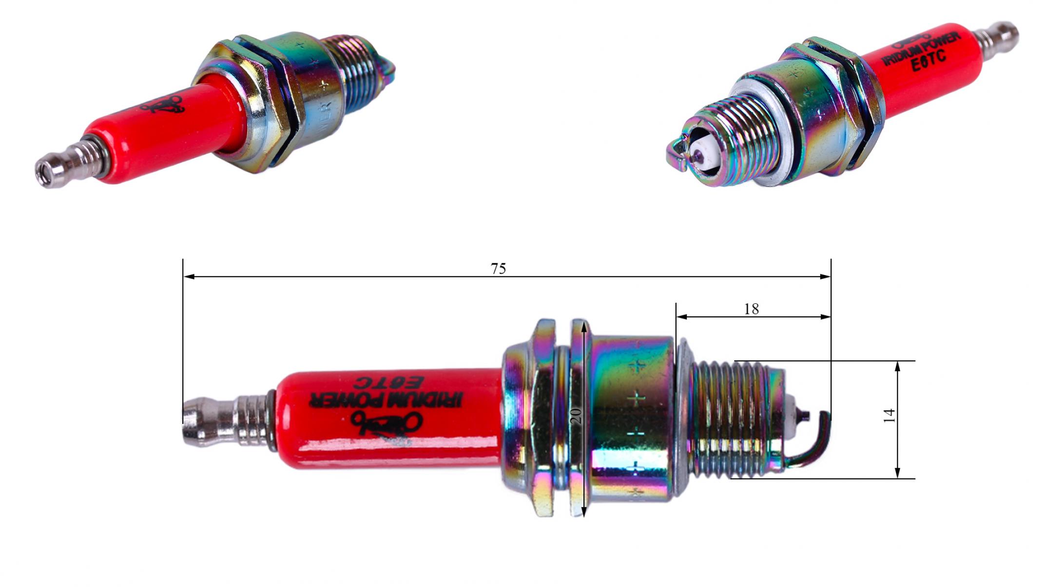 Свеча E6TC M14*1,25 12,7mm RED AMG-4