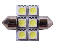 Лампа диодная SV8.5-8 (белая, 6 кристаллов)
