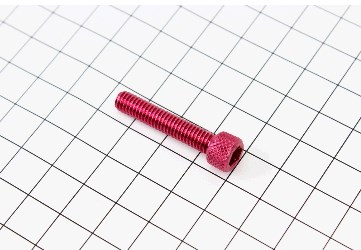Болт алюминиевый под шестигранник M6 x 30 красный KS