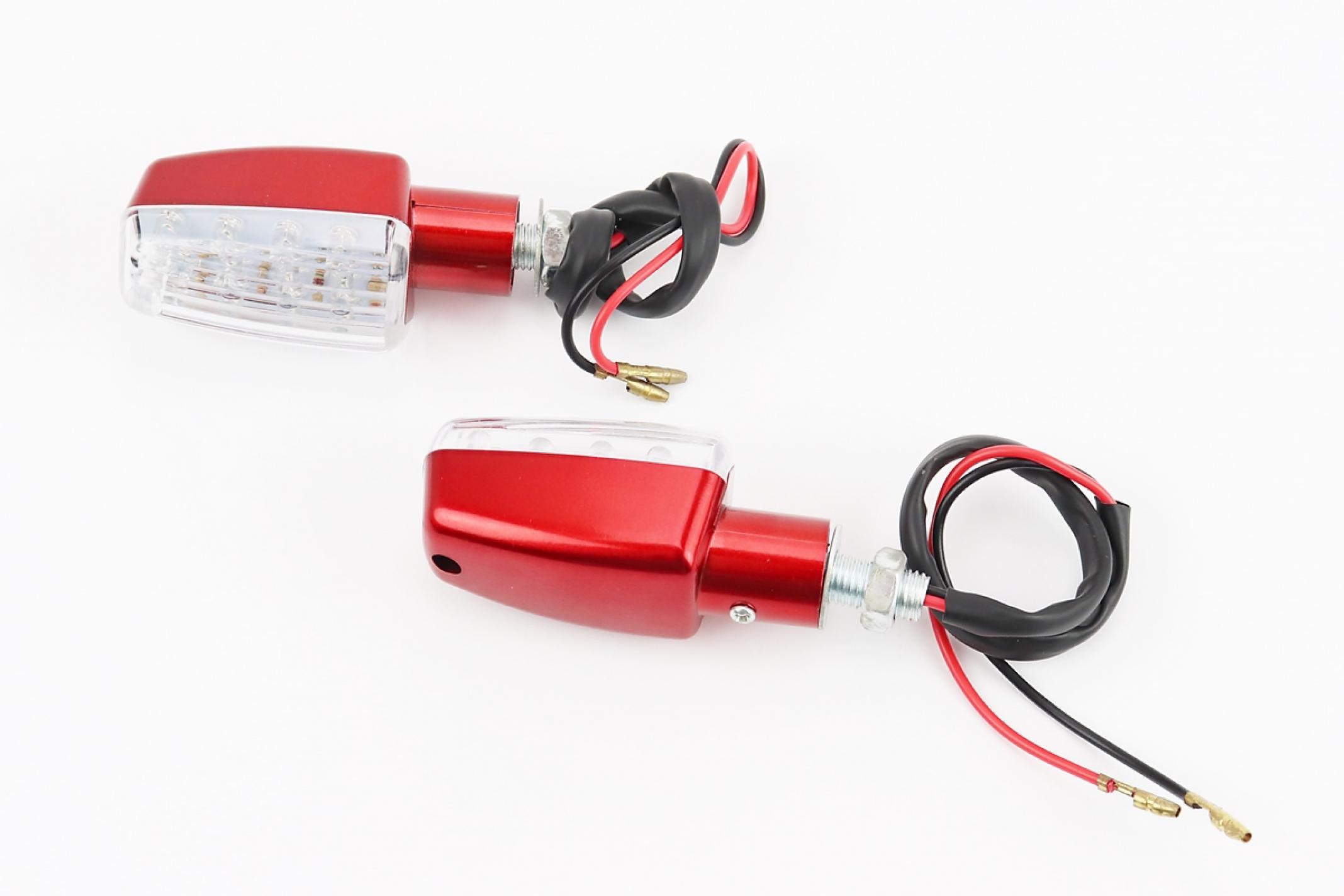 Поворот светодиодный, гробик (15 LED, красный, прозрачное стекло) KS