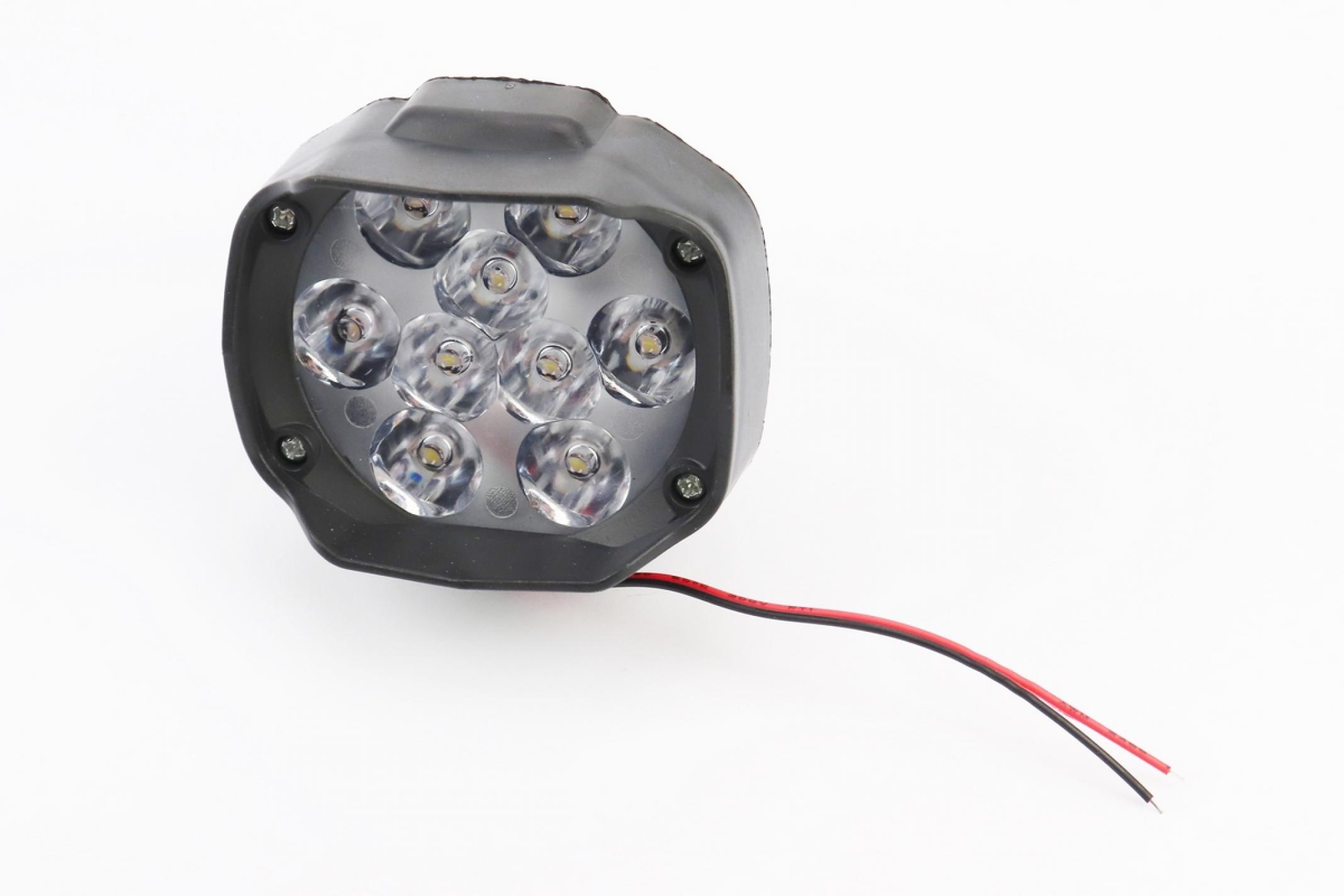 Фара дополнительная светодиодная влагозащитная - 9 LED, (77*64mm) с креплением KS