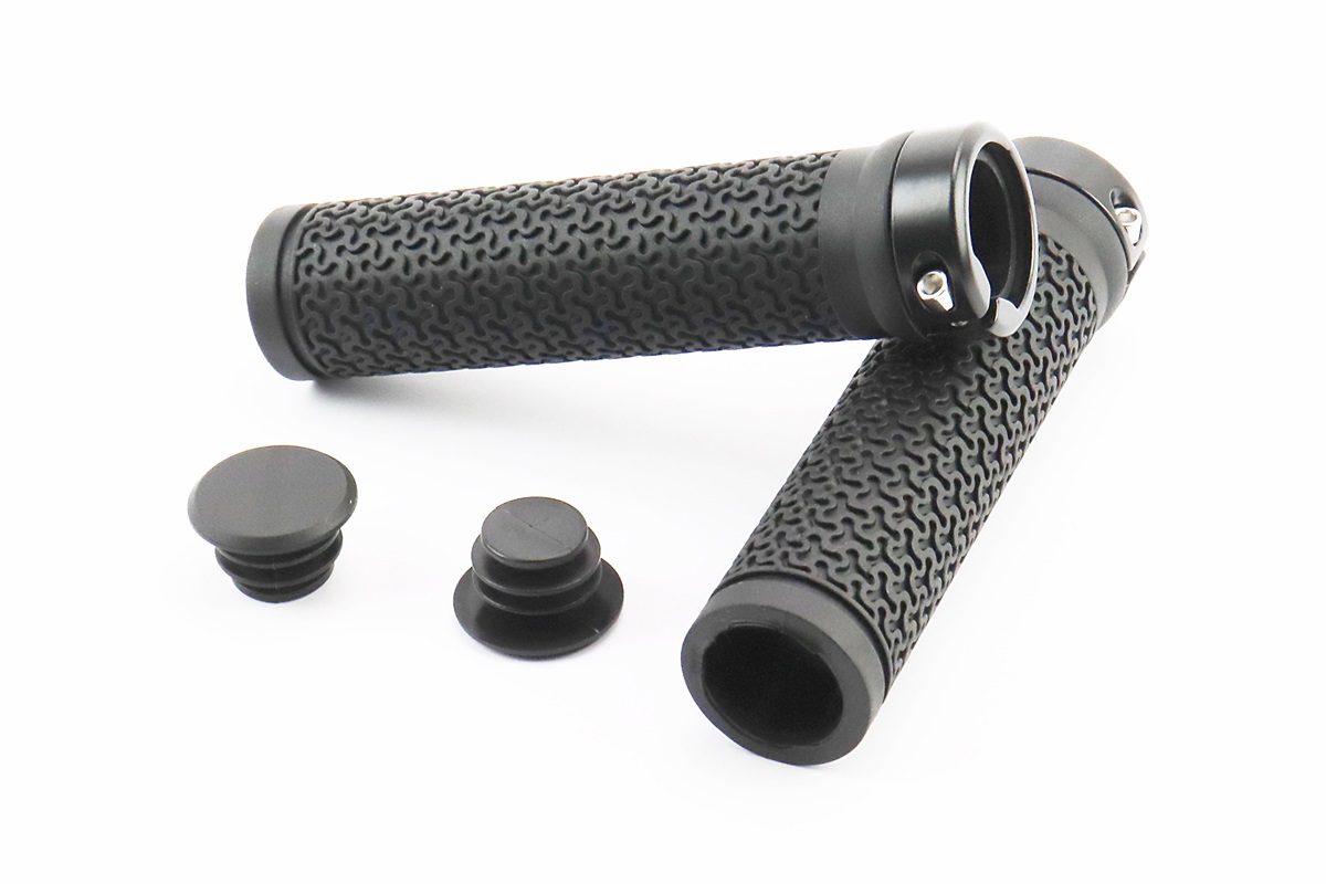 Ручки руля 130мм с зажимом Lock-On, чёрные TPE-083 KS
