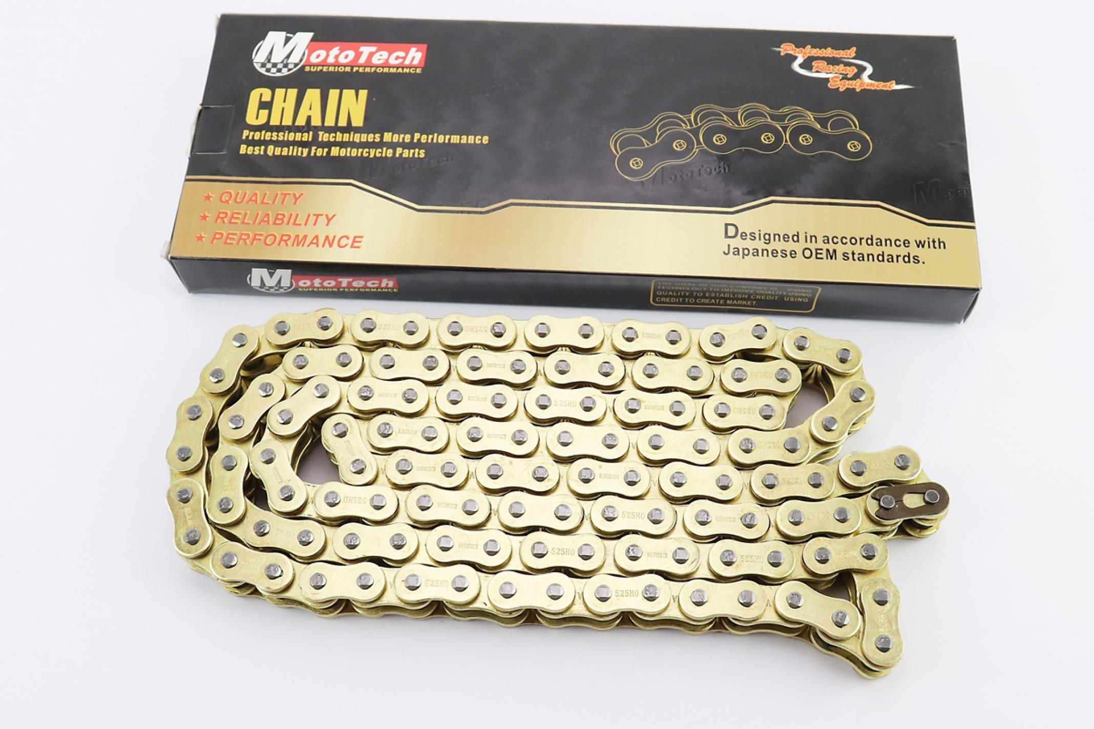 Цепь трансмиссии 525HO*120L GOLD (с сальниками) KS