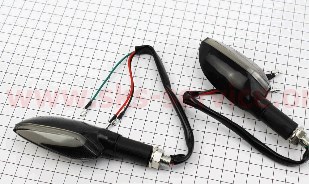 Поворот диодный на гибкой ножке + габарит белый LED ЛОДОЧКА, 2шт KS