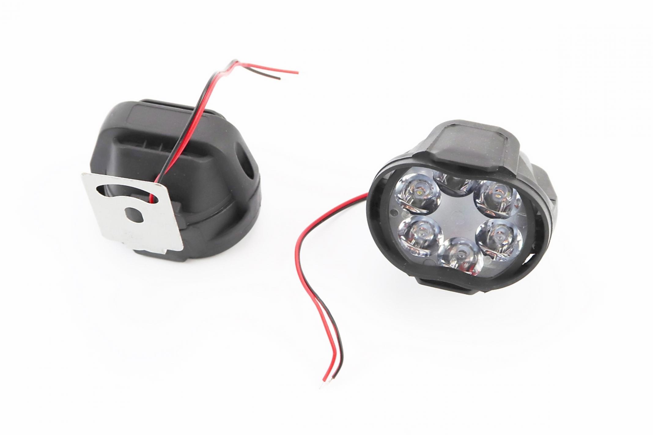 Фара дополнительная светодиодная влагозащитная -6 LED с креплением, к-кт 2шт 64*52мм, тип 2 KS