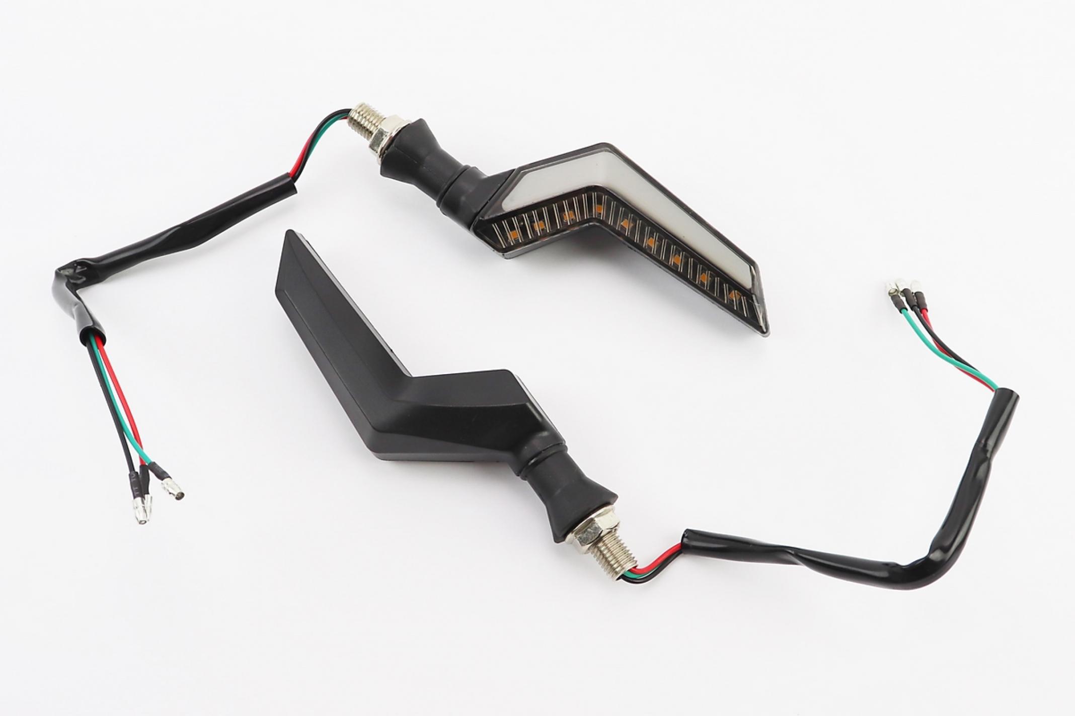 Поворот диодный на гибкой ножке + габарит белый LED СОГИБ секвентальный, 2шт KS