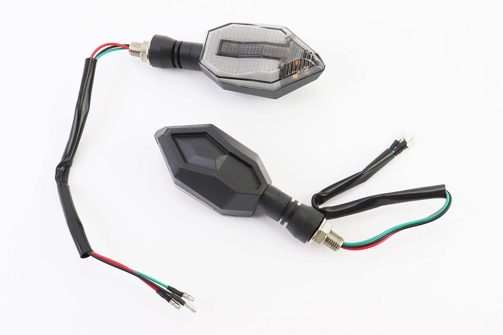 Поворот диодный на гибкой ножке + габарит белый LED СТРЕЛА тип 3 секвентальный, 2шт KS