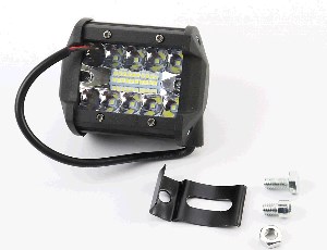 Фара дополнительная светодиодная влагозащитная - 10+10 LED с креплением, прямоугольная 79*96мм, SUPER LIGHT