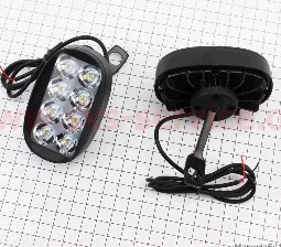 Фара дополнительная светодиодная влагозащитная (85*50mm) - 8 LED с креплением под зеркало, к-кт 2шт