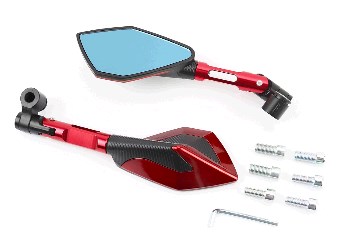 Зеркала ПРИЗМА SPORT, красный, м8/10 (аэродинамические с регулировкой наклона)