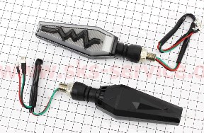 Поворот диодный на гибкой ножке + стоп сигнал/габарит LED ЛОДОЧКА тип 1секвентальный, 2шт