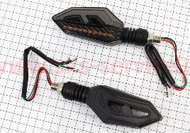 Поворот диодный на гибкой ножке + габарит белый LED СТРЕЛА тип 1секвентальный, 2шт