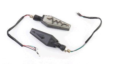 Поворот диодный на гибкой ножке + габарит белый LED челноки секвентальный, 2шт