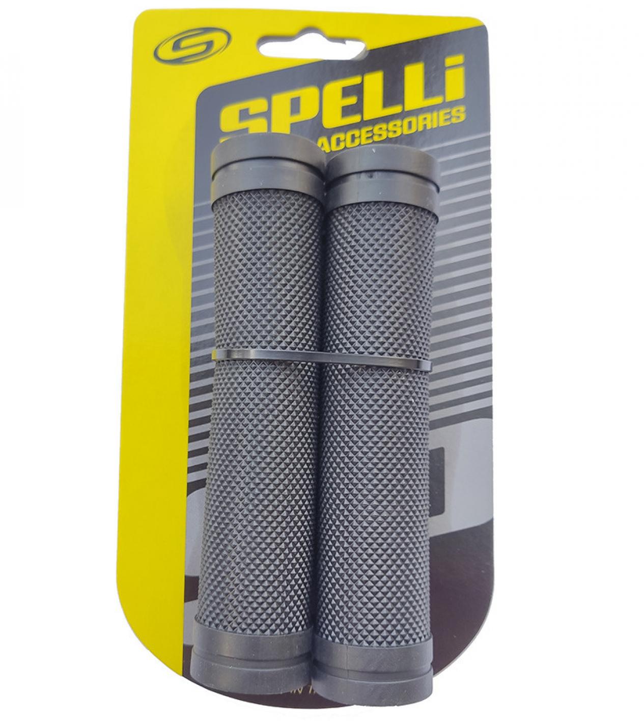 Грипсы (ручки руля) SPELLI SBG-660L Черные, прямые, резина-каучук, длина 128 мм BD