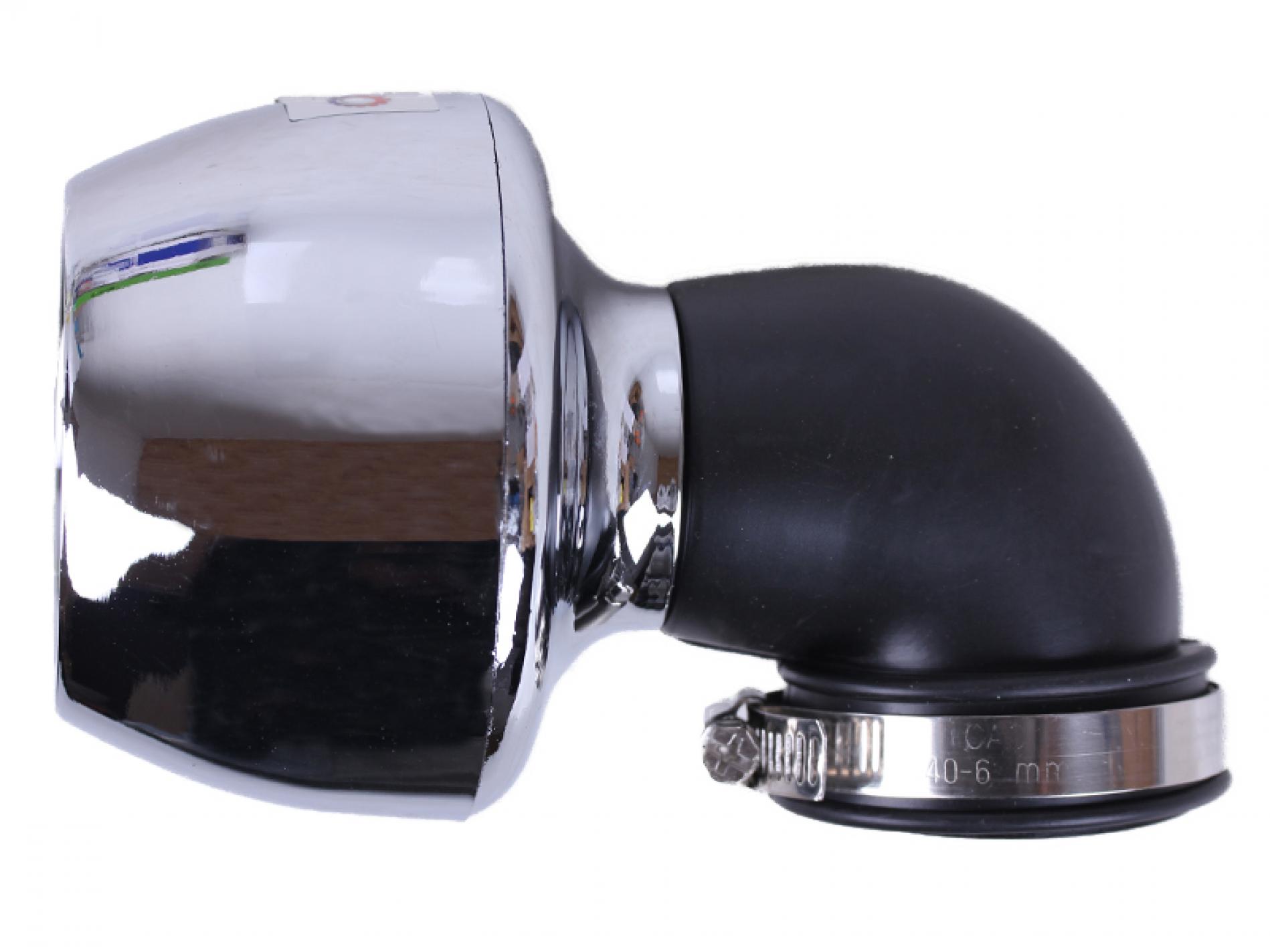 Фильтр воздушный (нулевик) Ø42mm, 90*, турбина (хром) AMG-2