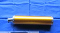 Глушитель (тюнинг) 420*100mm, креп. Ø78mm (нержавейка, золотой, прямоток, mod:1) ZV
