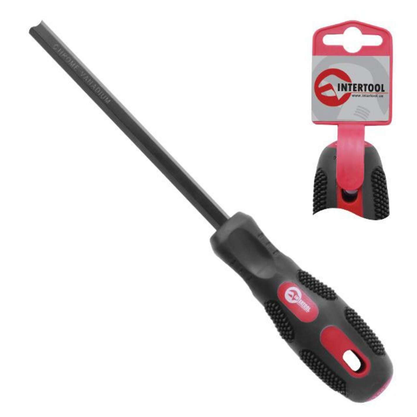 Отвертка шлицевая SL4,0x100 мм INTERTOOL
