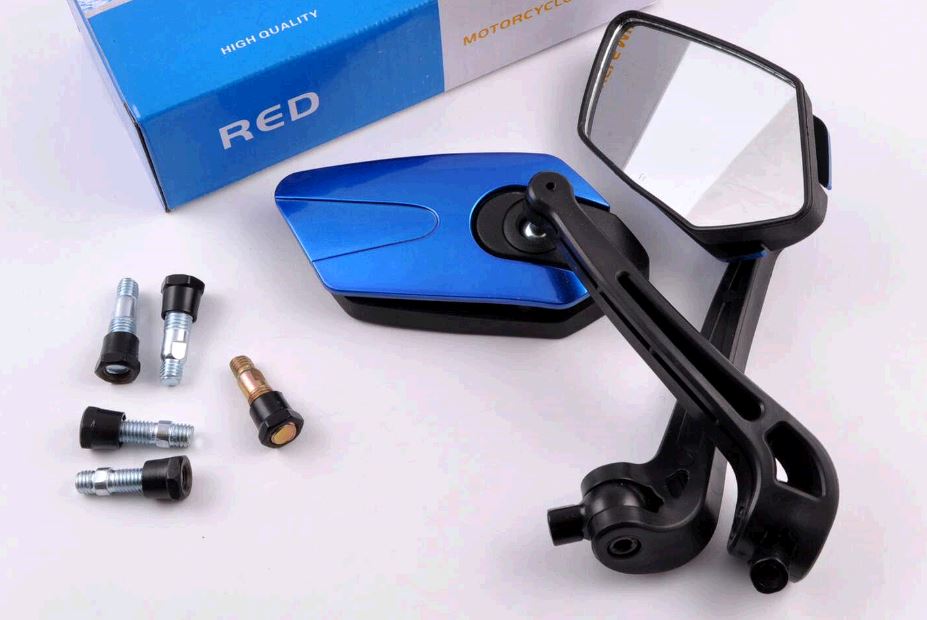 Зеркала многоугольные mod:234, 8/10mm (черно-синие) RED