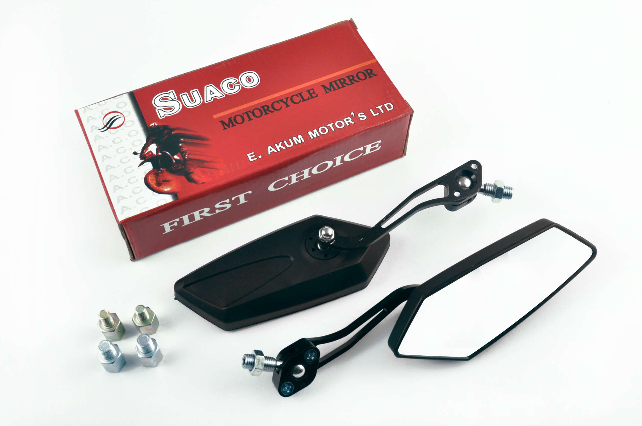 Зеркала многоугольные mod:200, 8/10mm (черные) SUACO