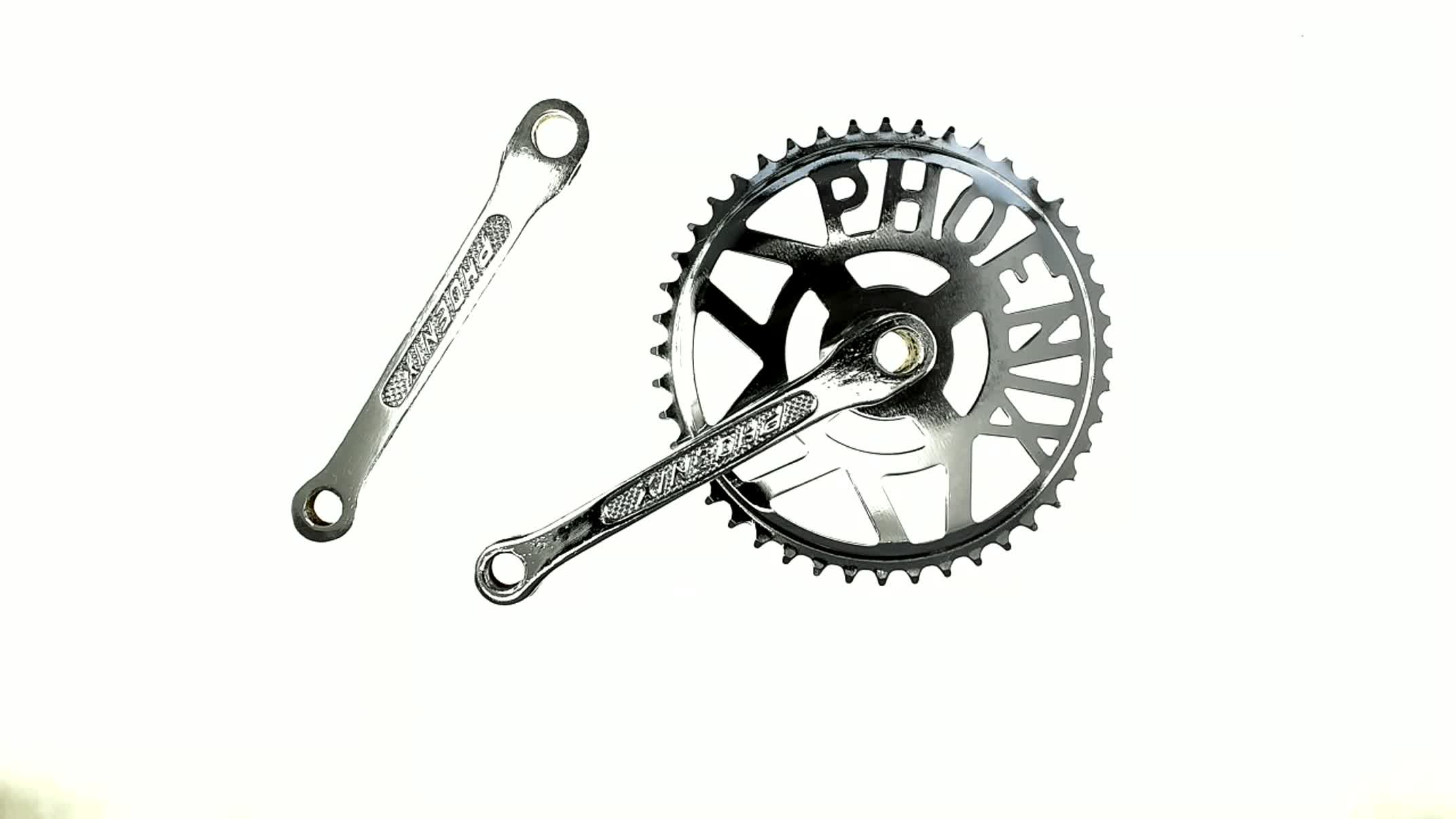 Звезда велосипедная (передняя) 44T (+2 шатуна L-170mm, под круг, хром) DS