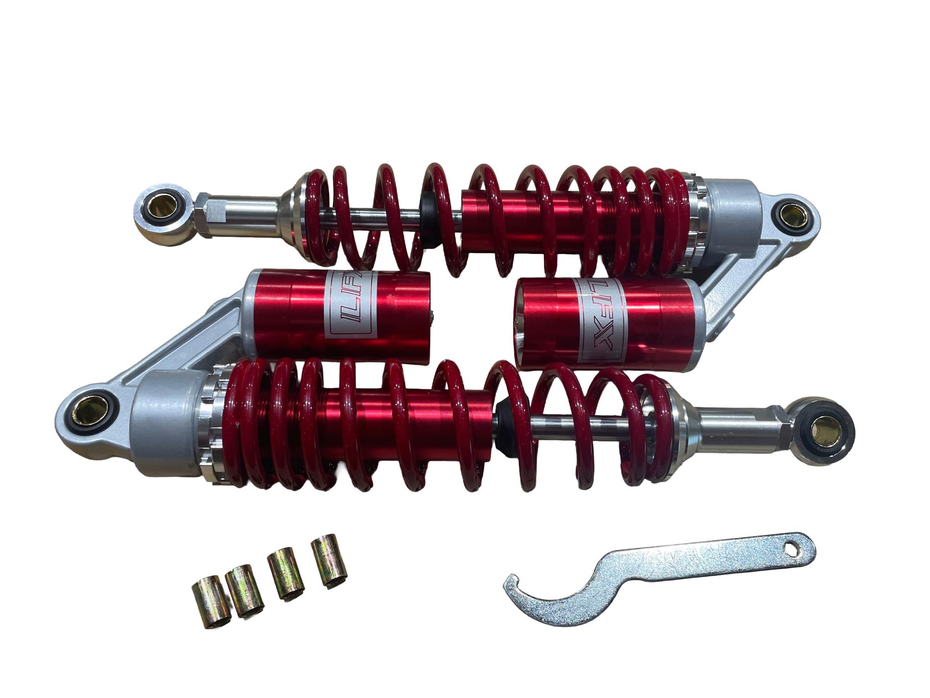 Амортизаторы (пара) Delta 330mm, газомасляные (красные) KOMATCU (mod.A)