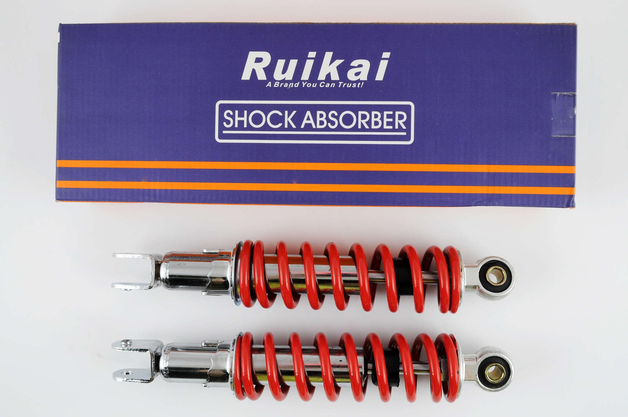 Амортизатори (пара) GY6, DIO, TACT 275mm, регульовані (червоні) RUIKAI