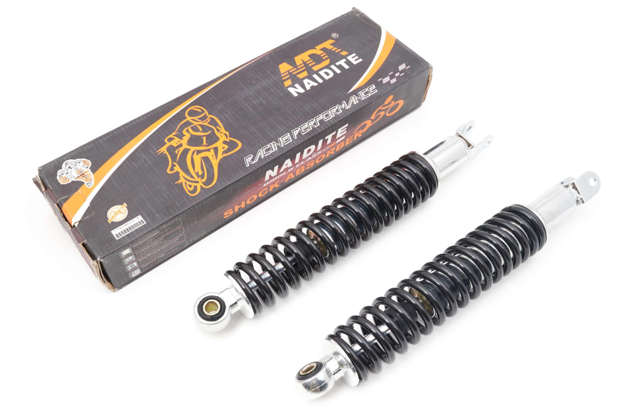 Амортизаторы (пара)   GY6, DIO ZX   330mm, стандартные, мягкие   (черные, серия A)   NDT