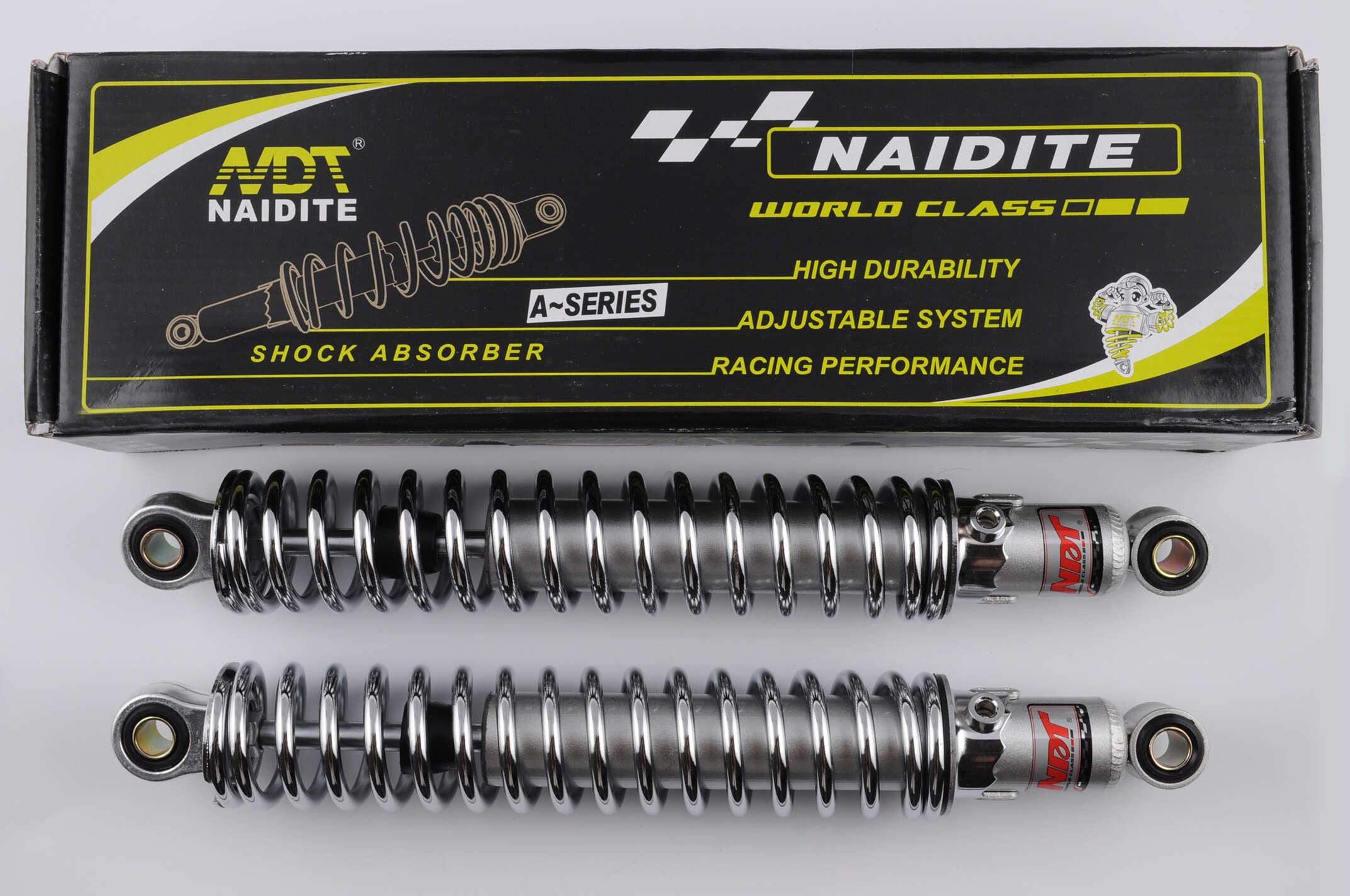 Амортизаторы (пара) МИНСК 345mm, регулируемые (хром) NDT