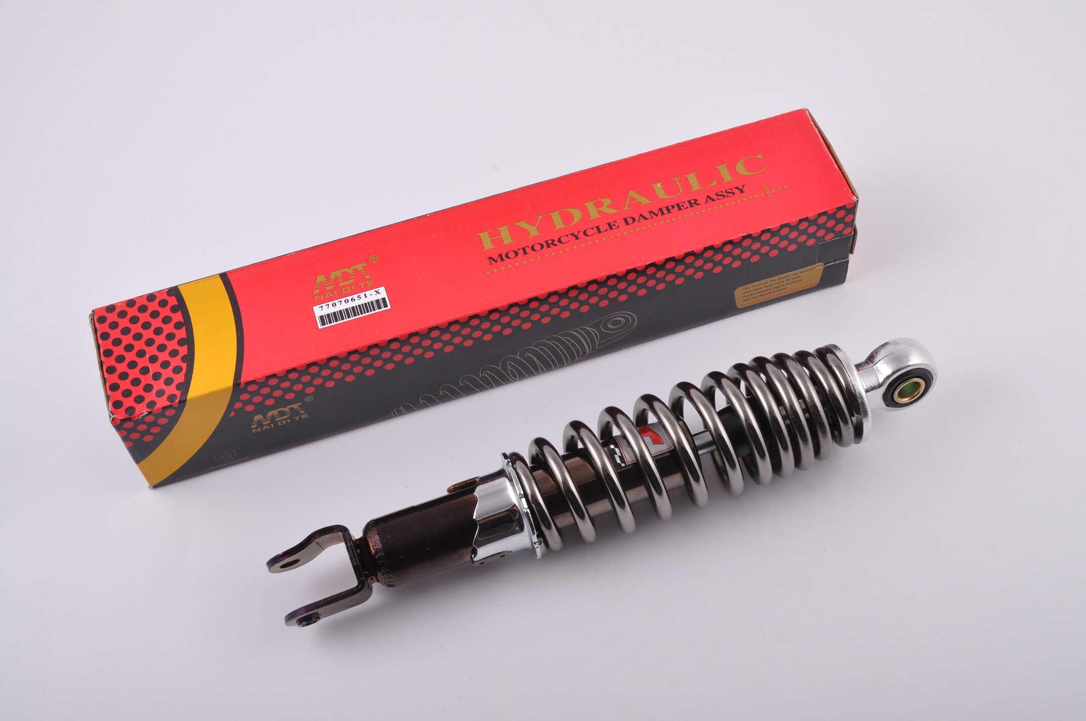 Амортизатор GY6, DIO, LEAD 280mm, регульований (димчастий) NDT