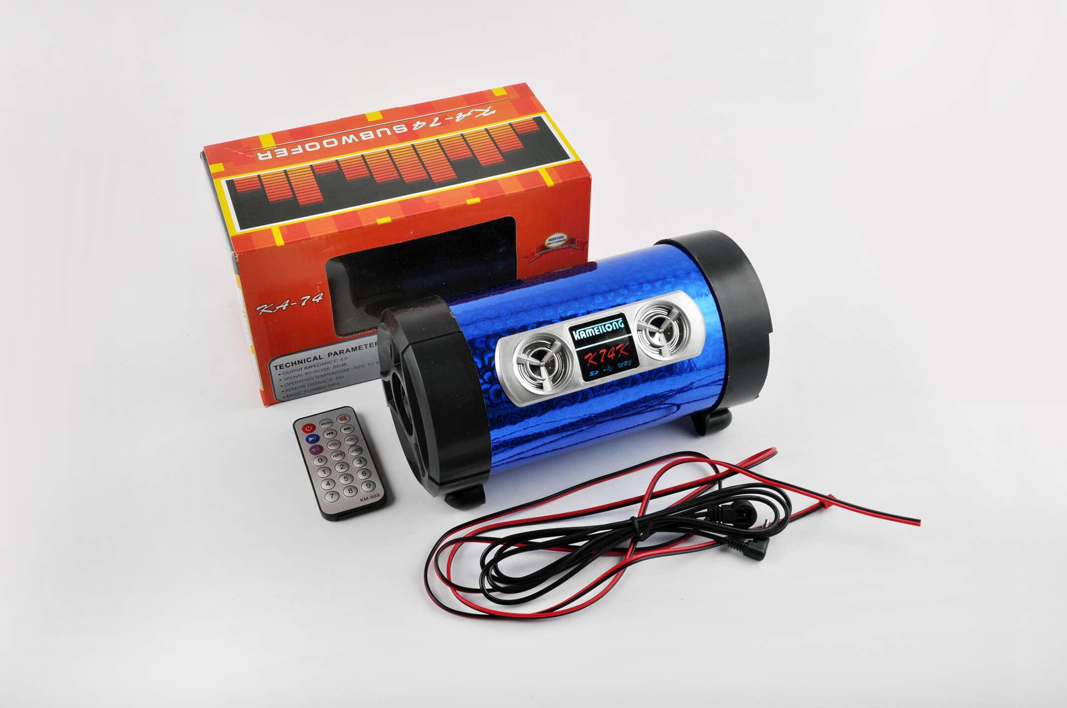 Сабвуфер KAMEILONG mod:KA-74 (4, хамелеон синій, USB/MicroSD/AUX, ПДК)