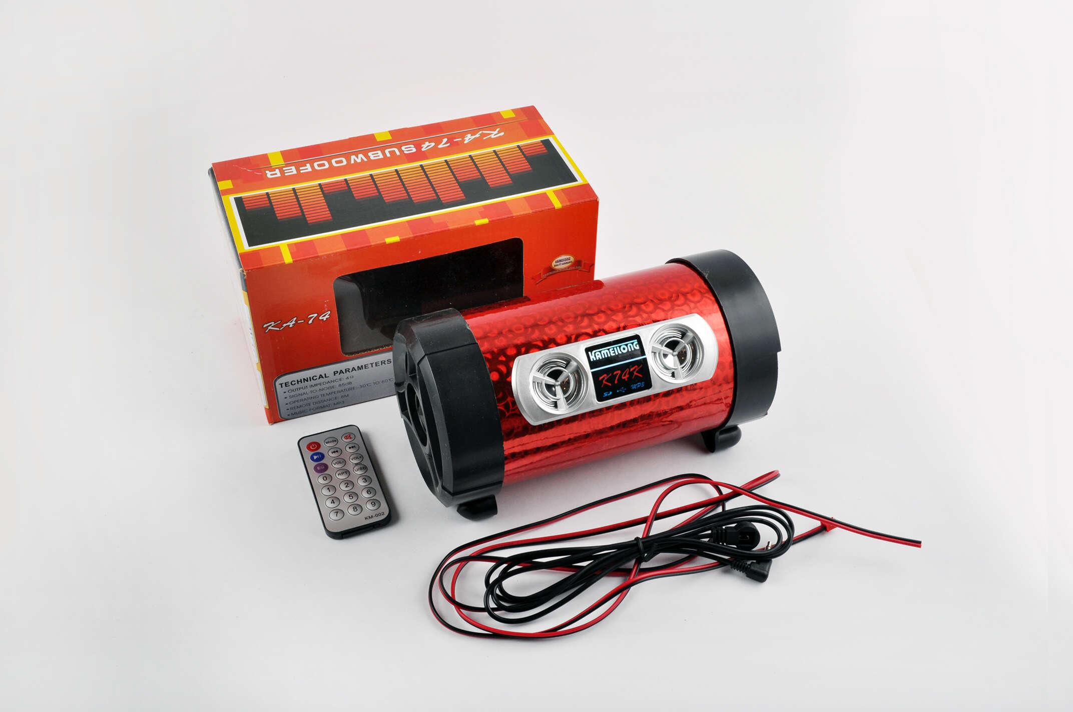 Сабвуфер KAMEILONG mod:KA-74 (4, червоний хамелеон, USB/MicroSD/AUX, ПДУ)