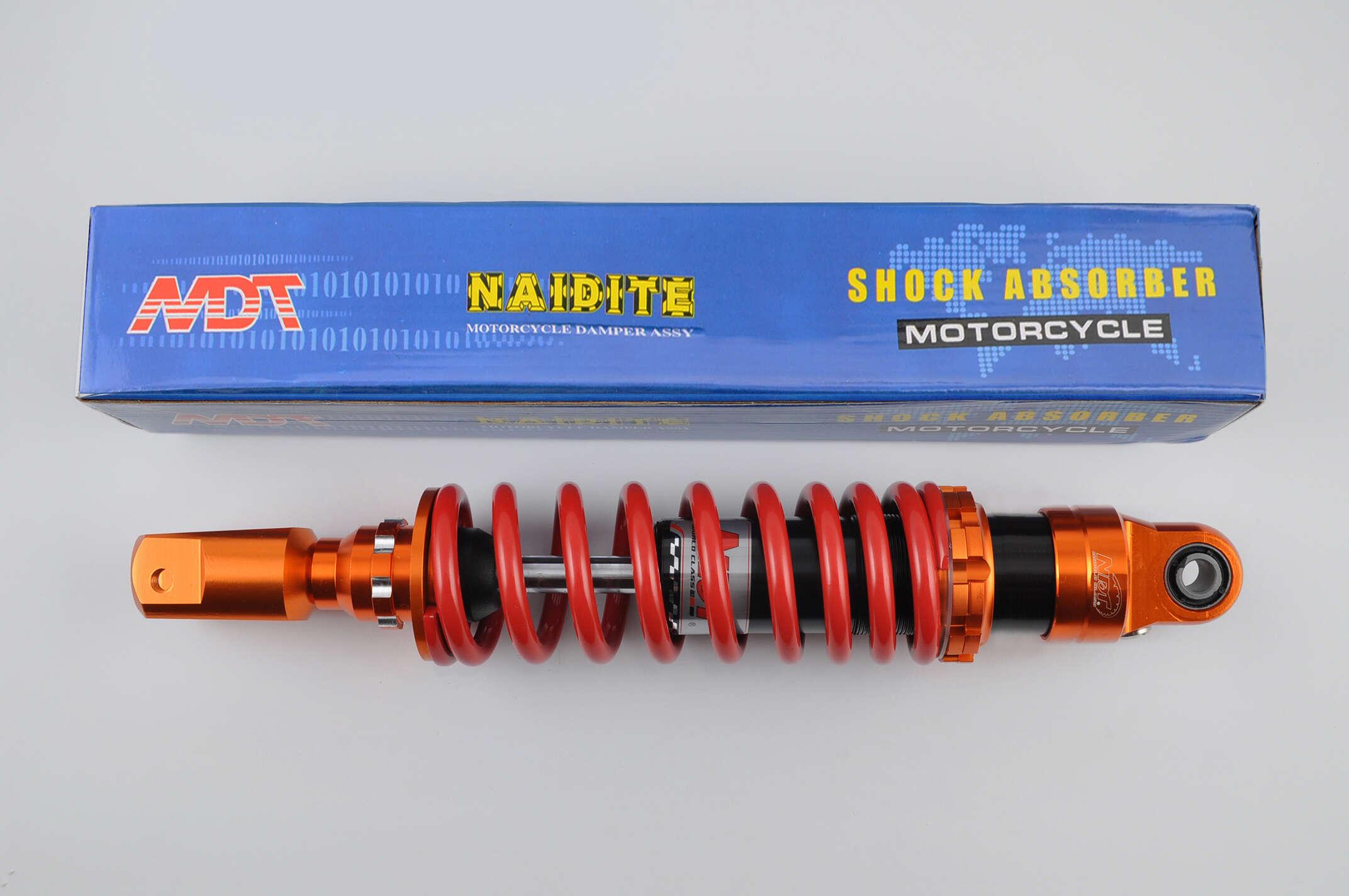 Амортизатор GY6, DIO ZX, LEAD 320mm, тюнінговий (оранжево-червоний) NDT