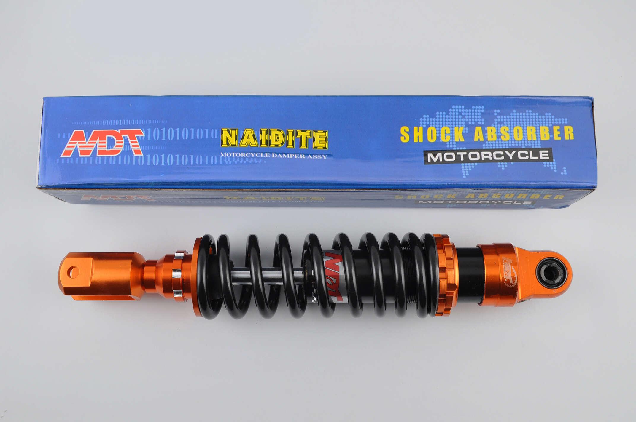 Амортизатор GY6, DIO, LEAD 290mm, тюнінговий (оранжево-чорний) NDT