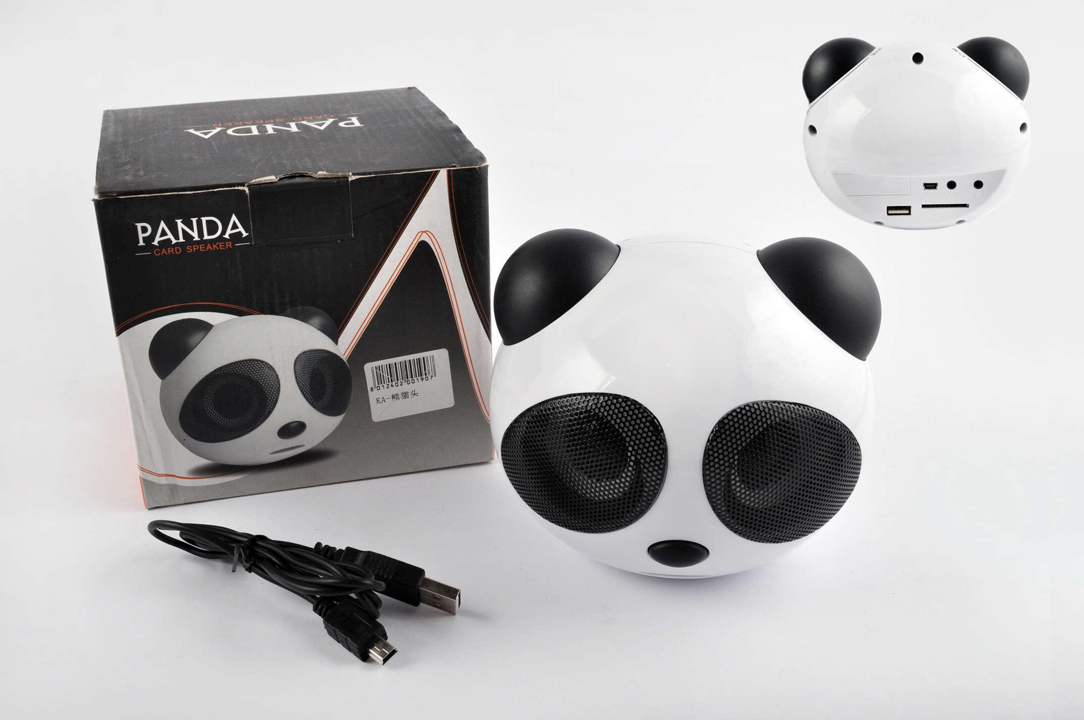 Аудіосистема 2.0 PANDA (біло-чорна, АКБ, FM/МР3/SD/USB/AUX)