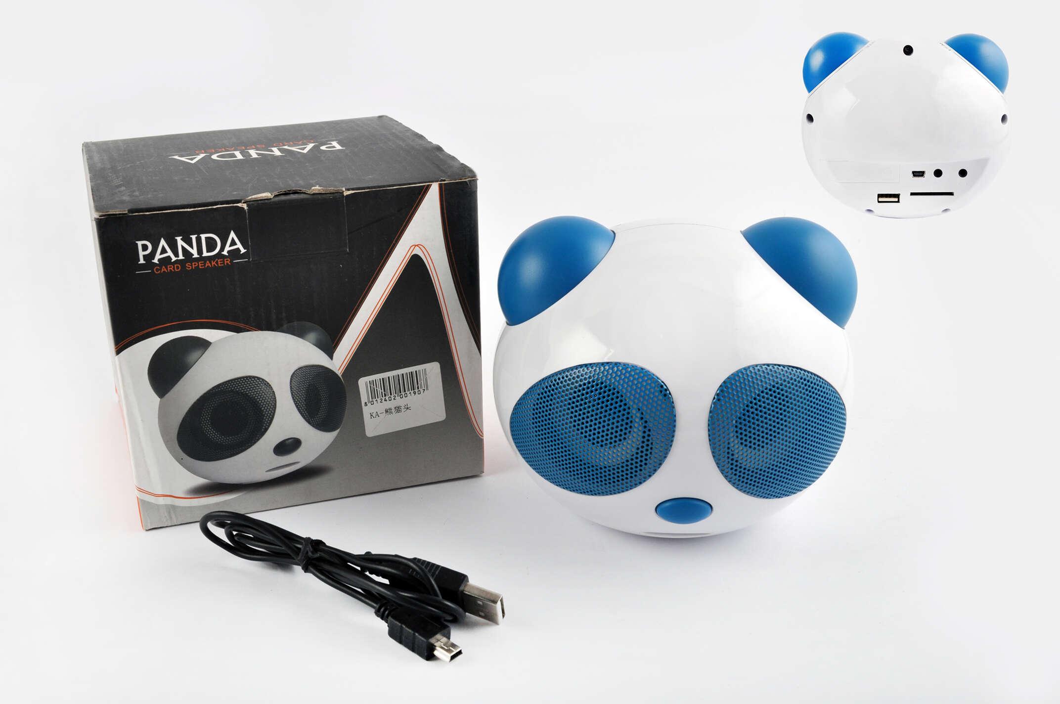 Аудіосистема 2.0 PANDA (біло-синя, АКБ, FM/МР3/SD/USB/AUX)