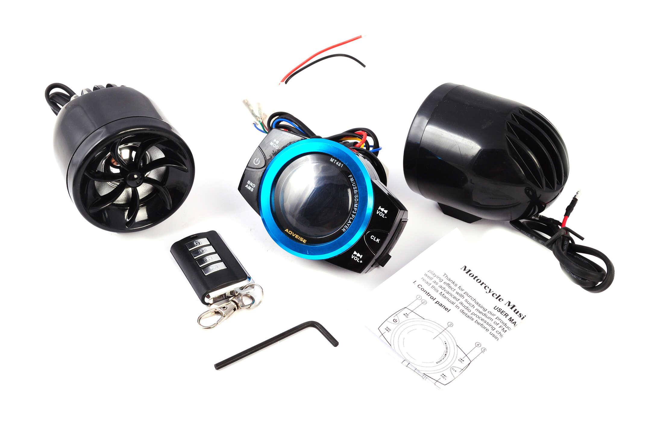 Аудіосистема 2.0 mod:MT481+AV253 NEO (3, 2*5W чорні, сигналізація, МР3/FM/SD, ПДУ)