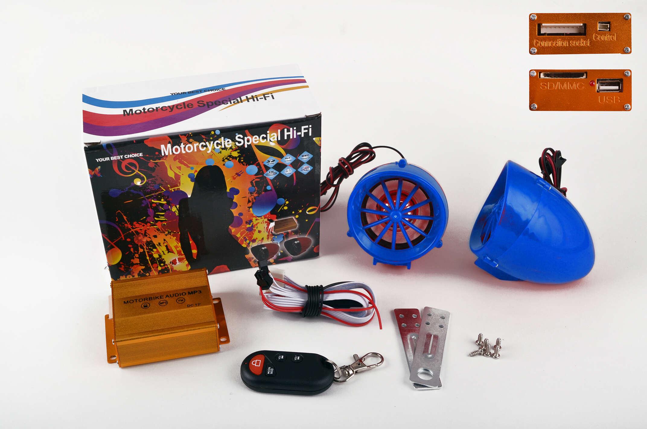 Аудіосистема (3.5, синя, підсвічування, сигн., МР3/FM/SD/USB, ПДУ, розєм ППДУ 3K) BEST CHOICE