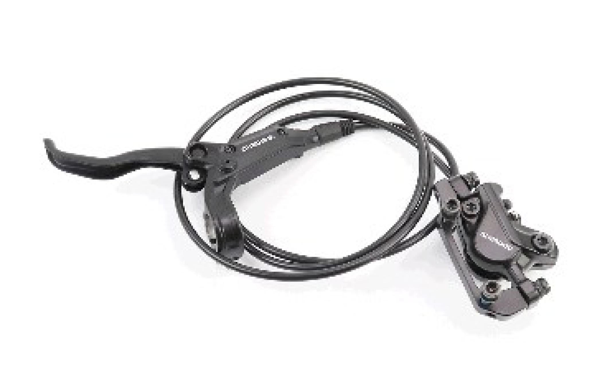 Гальмо Disk-brake гідравлічне заднє (F180/R160мм), чорне BR-M447/BL-M445 (ліва ручка)