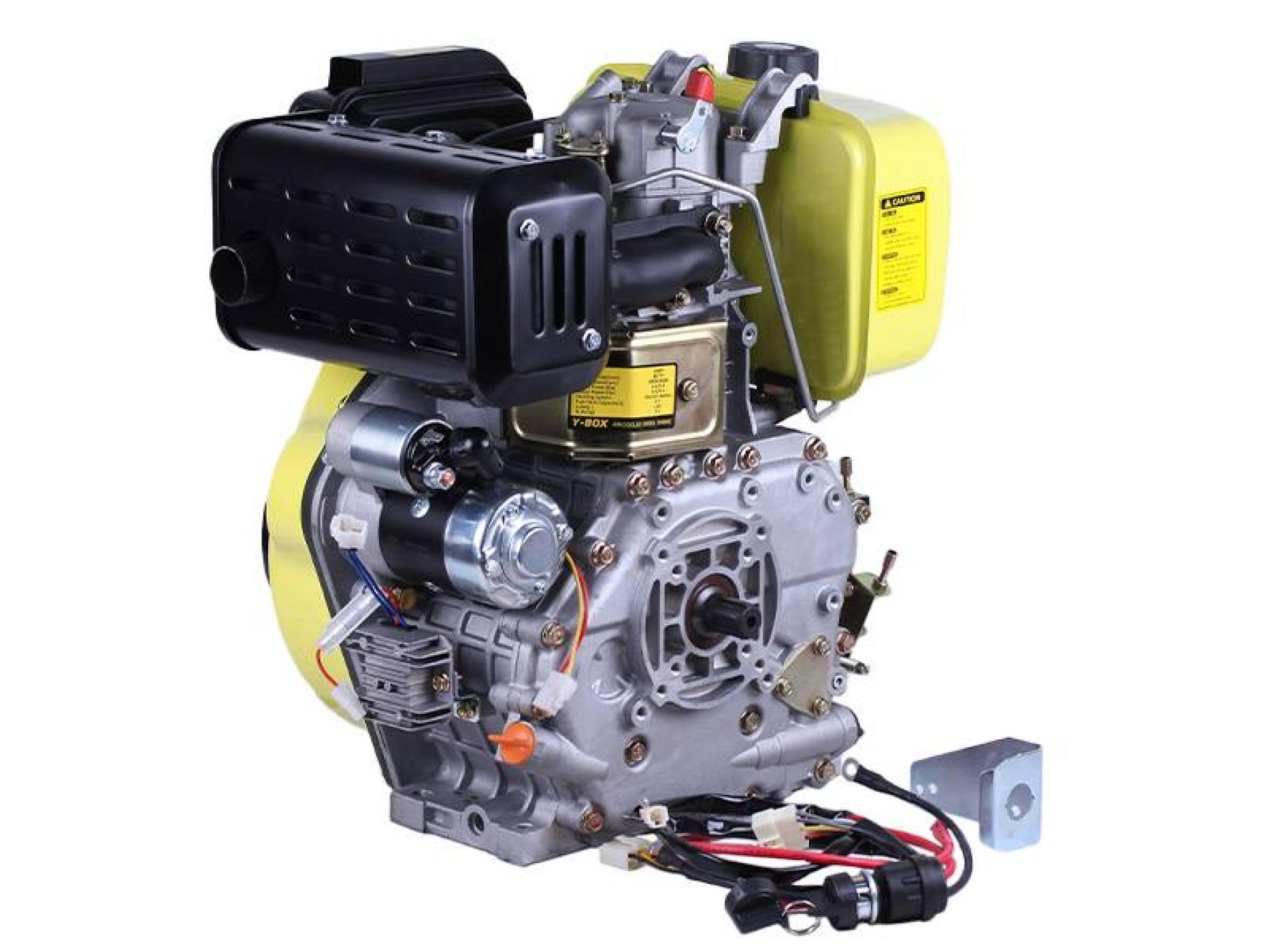 Двигун м/х 188FE (12Hp) (повний комплект) (вал Ø 25мм, шліцьовий, дизель) з електростартером AMG