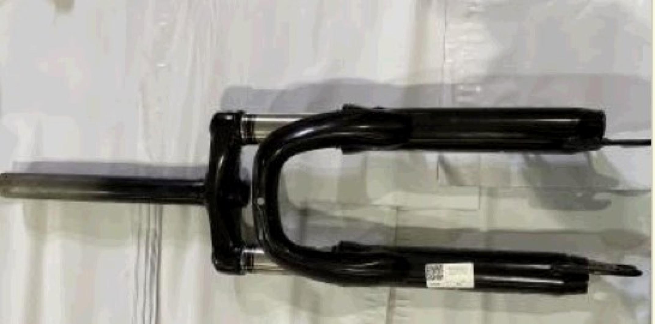 Вилка велосипедная амортизационная (20, алюминий, черная, V-Brake) YKX (mod.A)