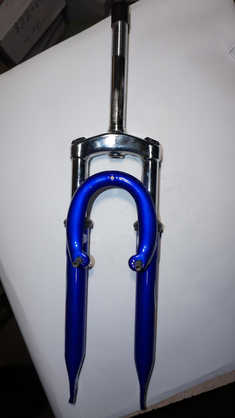 Вилка велосипедная амортизационная (20, синяя, V-Brake) (MXSTONE) BBC